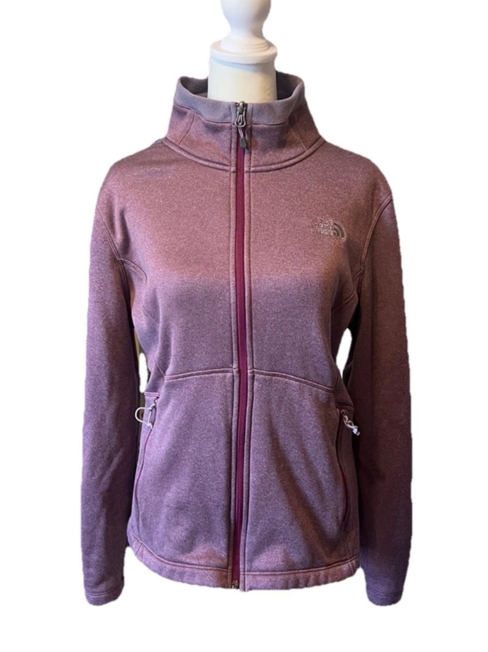 The North Face Agave Heather Purple Full Zip Fleece Jacket Women’s Size Large